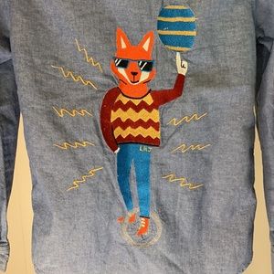 Little Marc Jacobs Colorblock Chambray Shirt. Size 10